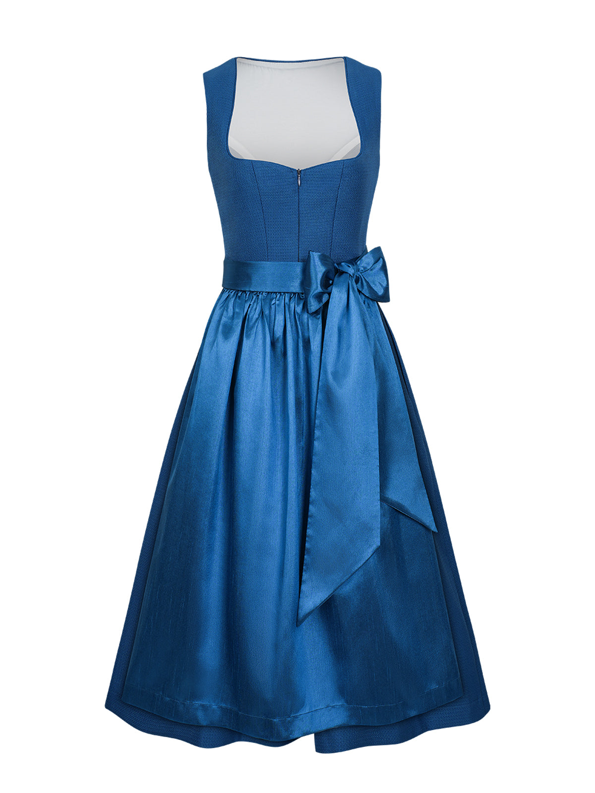 Blau Herz-Ausschnitt Einfarbig Dirndl Camille